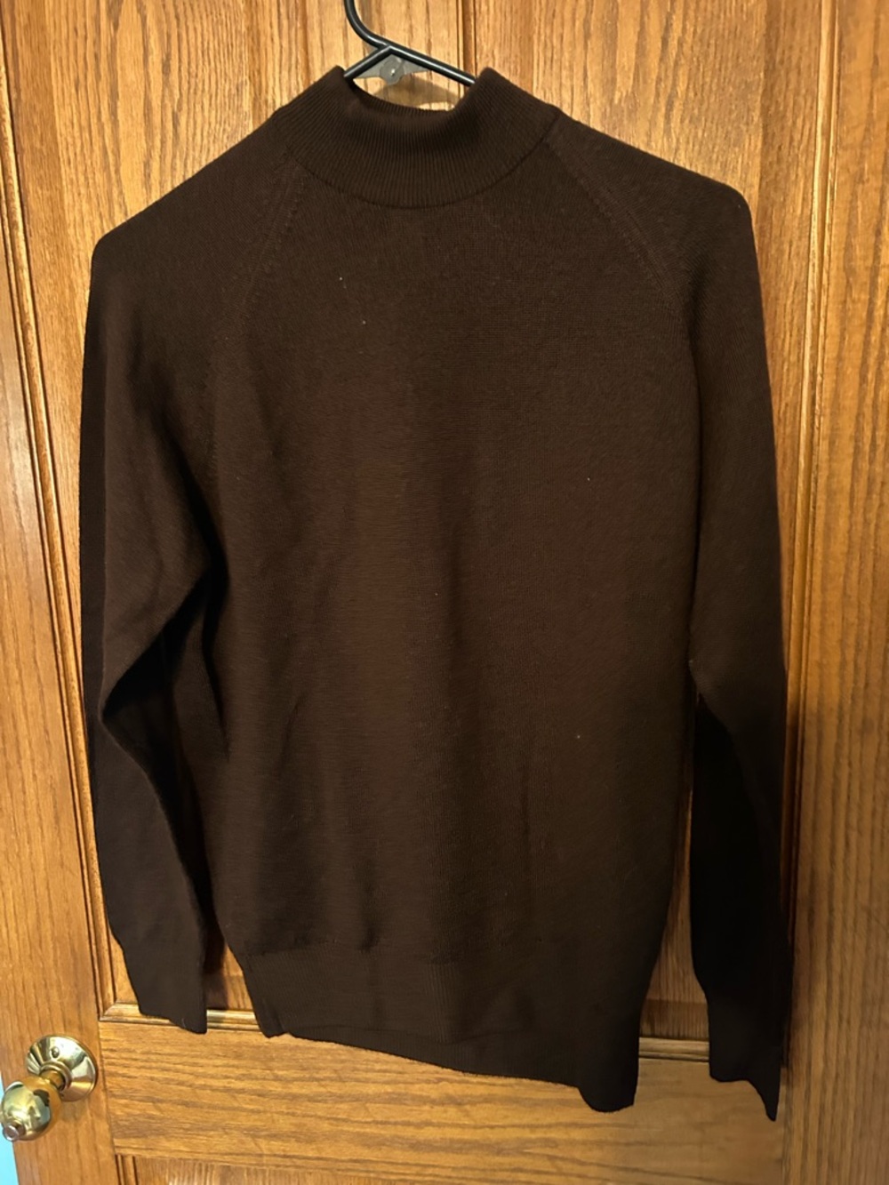 Men's Brown Mock Neck Sweater